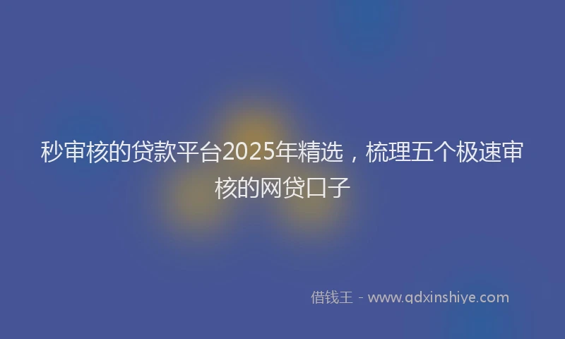 秒审核的贷款平台2025年精选，梳理五个极速审核的网贷口子