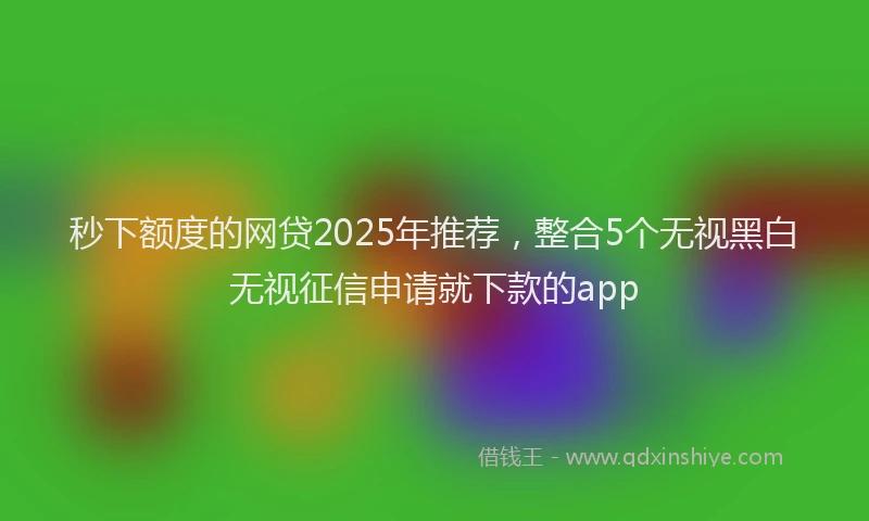 秒下额度的网贷2025年推荐，整合5个无视黑白无视征信申请就下款的app