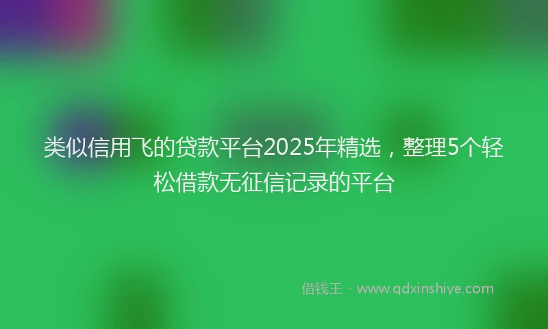 类似信用飞的贷款平台2025年精选，整理5个轻松借款无征信记录的平台