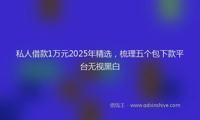 私人借款1万元2025年精选，梳理五个包下款平台无视黑白