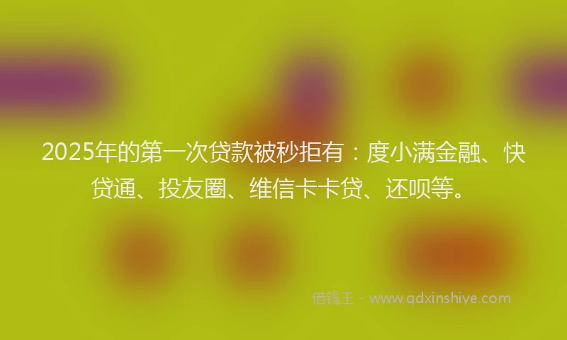 2025年的第一次贷款被秒拒有：度小满金融、快贷通、投友圈、维信卡卡贷、还呗等。