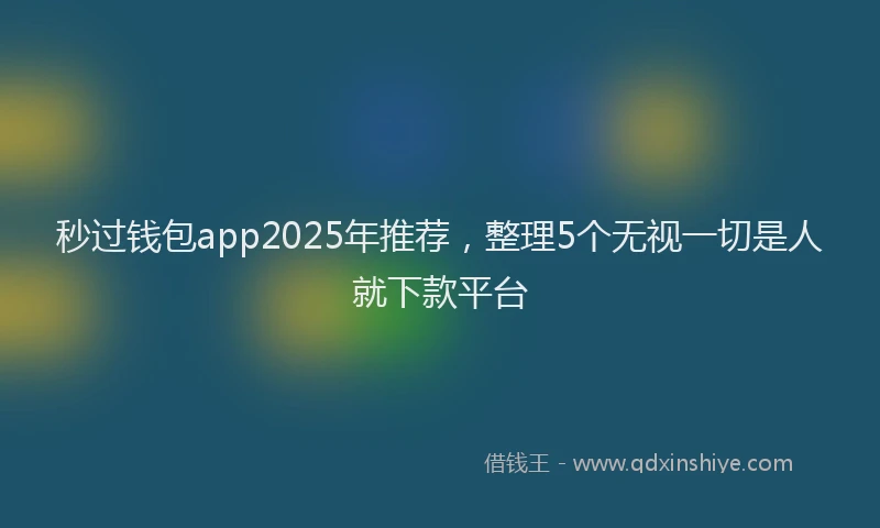 秒过钱包app2025年推荐，整理5个无视一切是人就下款平台