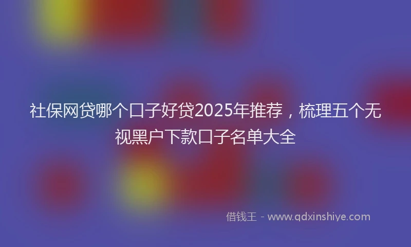 社保网贷哪个口子好贷2025年推荐，梳理五个无视黑户下款口子名单大全
