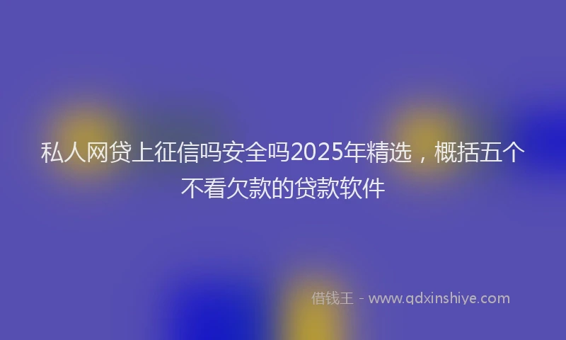 私人网贷上征信吗安全吗2025年精选，概括五个不看欠款的贷款软件