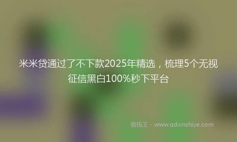 米米贷通过了不下款2025年精选，梳理5个无视征信黑白100%秒下平台