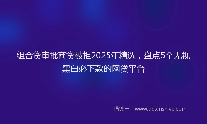 组合贷审批商贷被拒2025年精选，盘点5个无视黑白必下款的网贷平台