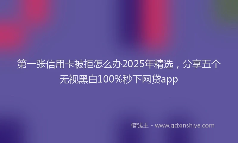 第一张信用卡被拒怎么办2025年精选，分享五个无视黑白100%秒下网贷app