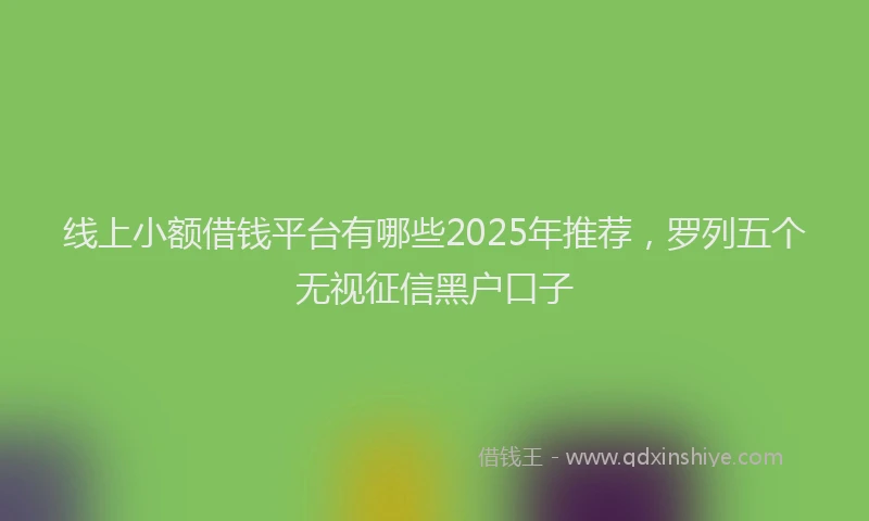 线上小额借钱平台有哪些2025年推荐，罗列五个无视征信黑户口子