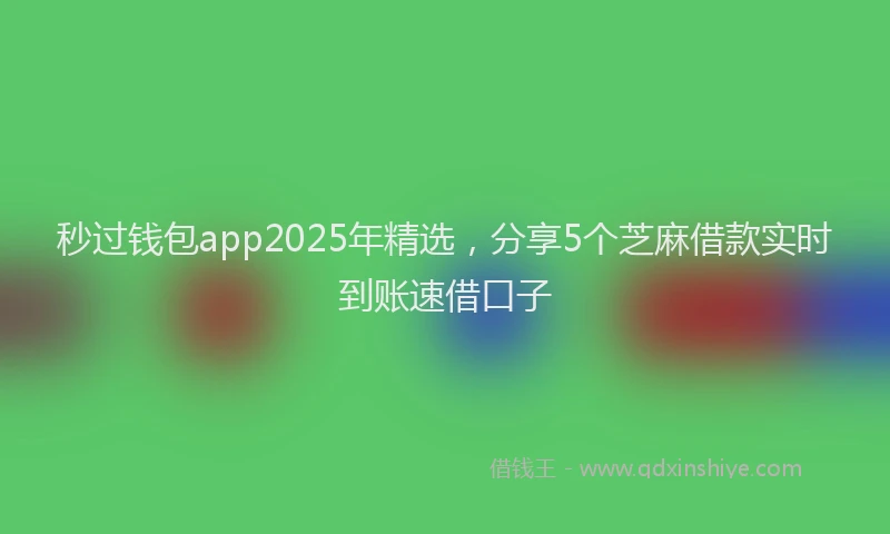 秒过钱包app2025年精选，分享5个芝麻借款实时到账速借口子