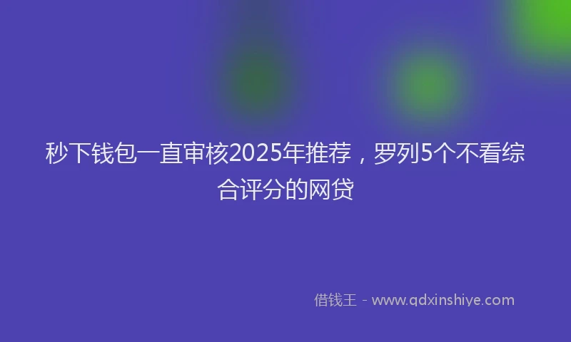 秒下钱包一直审核2025年推荐，罗列5个不看综合评分的网贷