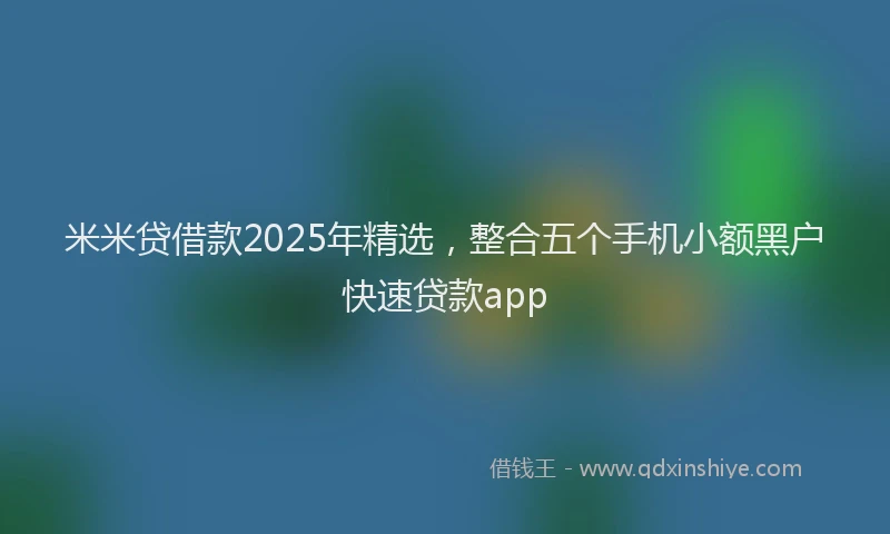 米米贷借款2025年精选，整合五个手机小额黑户快速贷款app