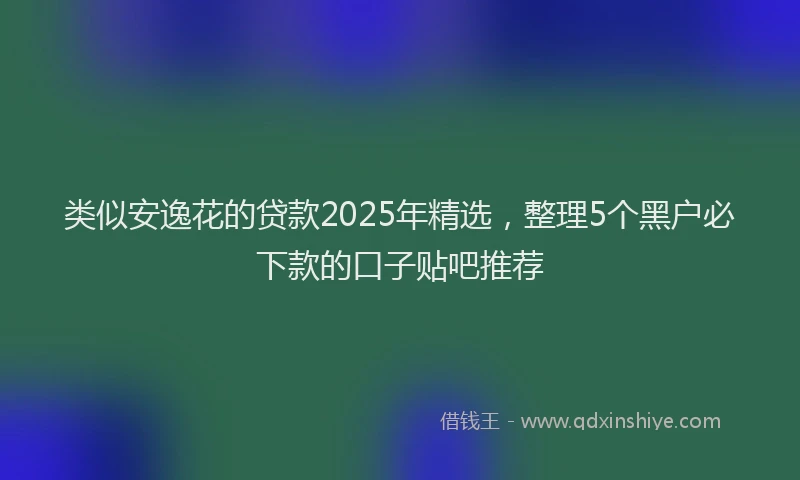 类似安逸花的贷款2025年精选，整理5个黑户必下款的口子贴吧推荐