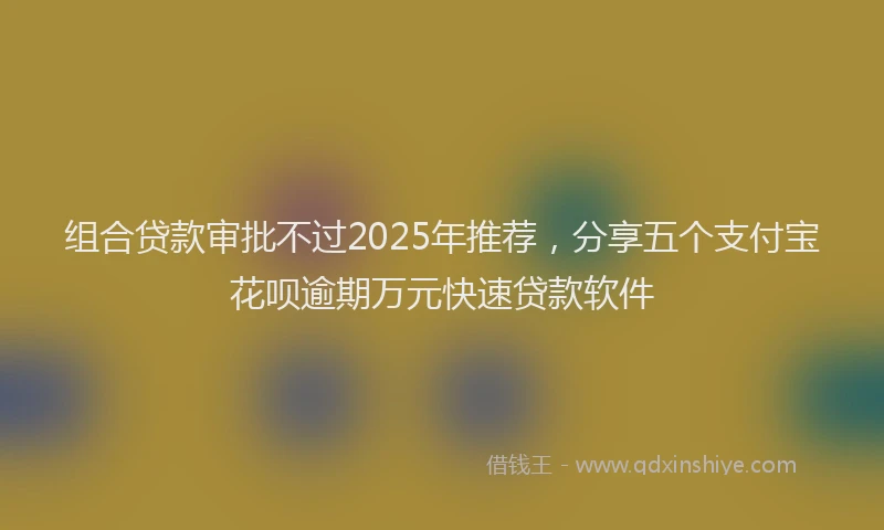 组合贷款审批不过2025年推荐，分享五个支付宝花呗逾期万元快速贷款软件