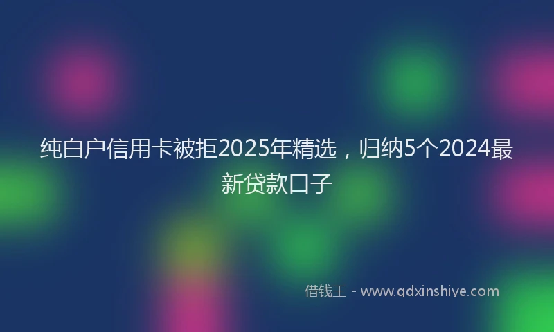 纯白户信用卡被拒2025年精选，归纳5个2024最新贷款口子