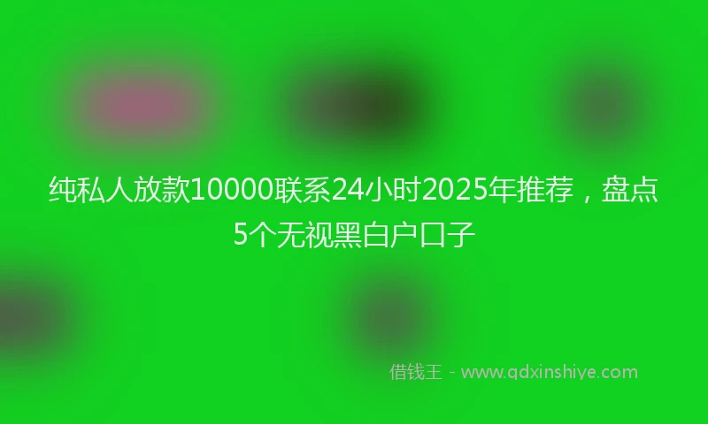 纯私人放款10000联系24小时2025年推荐，盘点5个无视黑白户口子