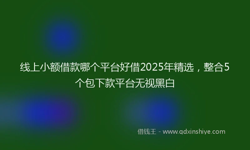 线上小额借款哪个平台好借2025年精选，整合5个包下款平台无视黑白