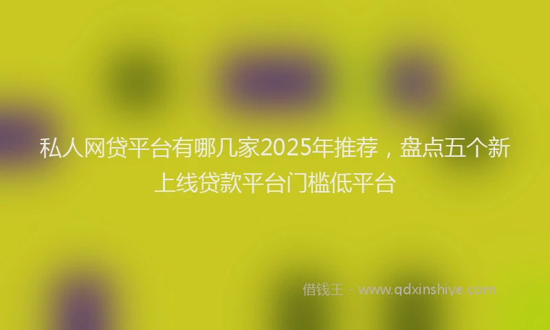 私人网贷平台有哪几家2025年推荐，盘点五个新上线贷款平台门槛低平台