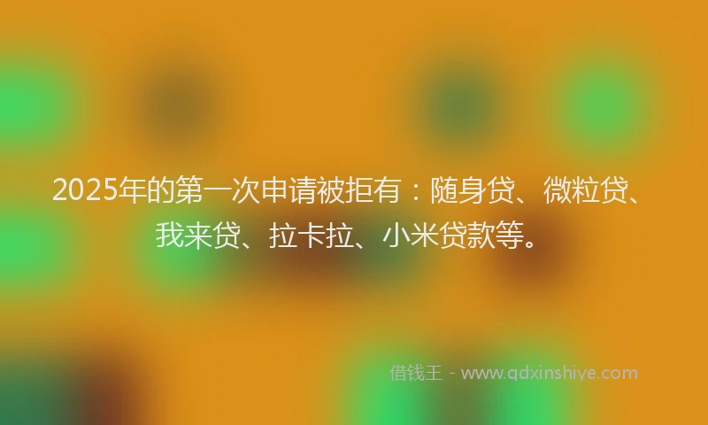 2025年的第一次申请被拒有：随身贷、微粒贷、我来贷、拉卡拉、小米贷款等。