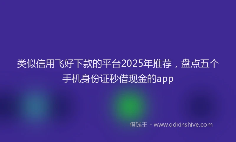 类似信用飞好下款的平台2025年推荐，盘点五个手机身份证秒借现金的app