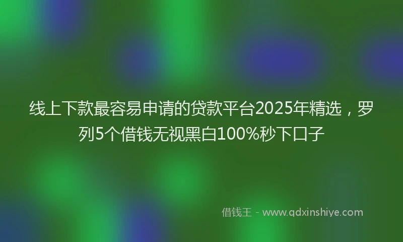 线上下款最容易申请的贷款平台2025年精选，罗列5个借钱无视黑白100%秒下口子
