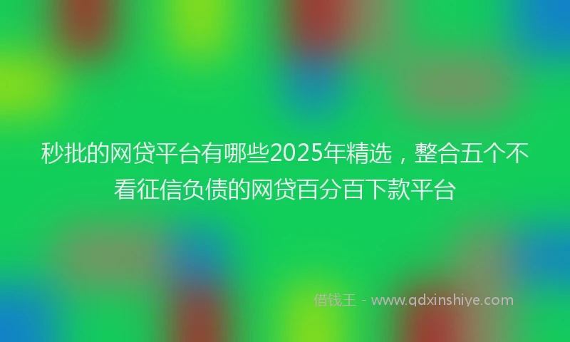 秒批的网贷平台有哪些2025年精选，整合五个不看征信负债的网贷百分百下款平台