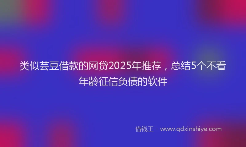 类似芸豆借款的网贷2025年推荐,总结5个不看年龄征信负债的软件