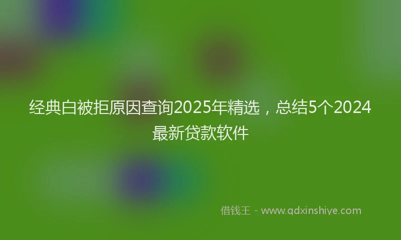 经典白被拒原因查询2025年精选，总结5个2024最新贷款软件