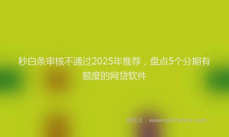 秒白条审核不通过2025年推荐，盘点5个分期有额度的网贷软件