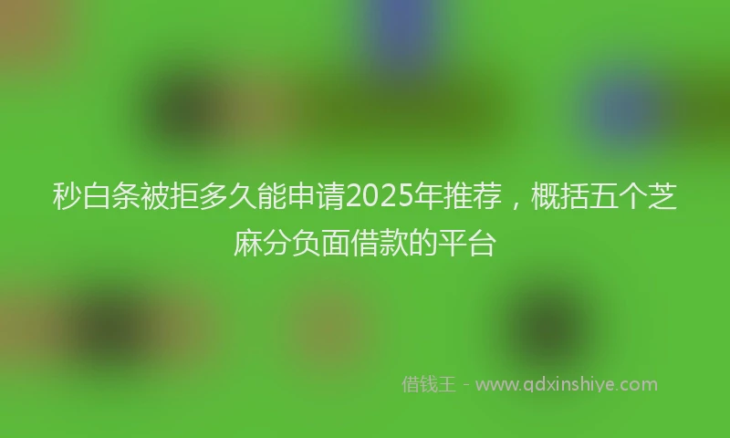 秒白条被拒多久能申请2025年推荐，概括五个芝麻分负面借款的平台