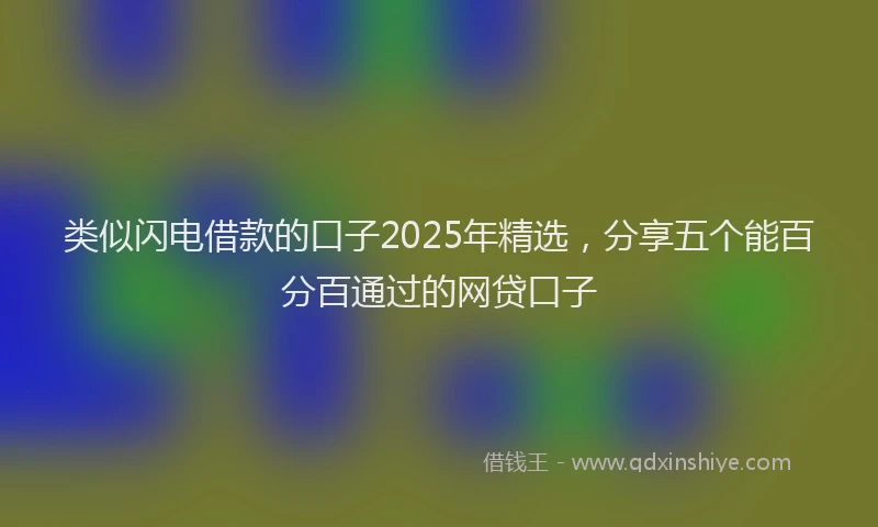 类似闪电借款的口子2025年精选，分享五个能百分百通过的网贷口子