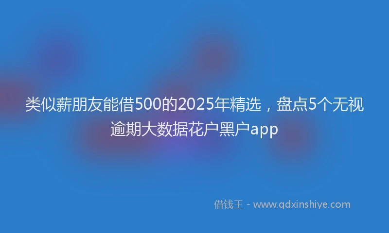 类似薪朋友能借500的2025年精选，盘点5个无视逾期大数据花户黑户app
