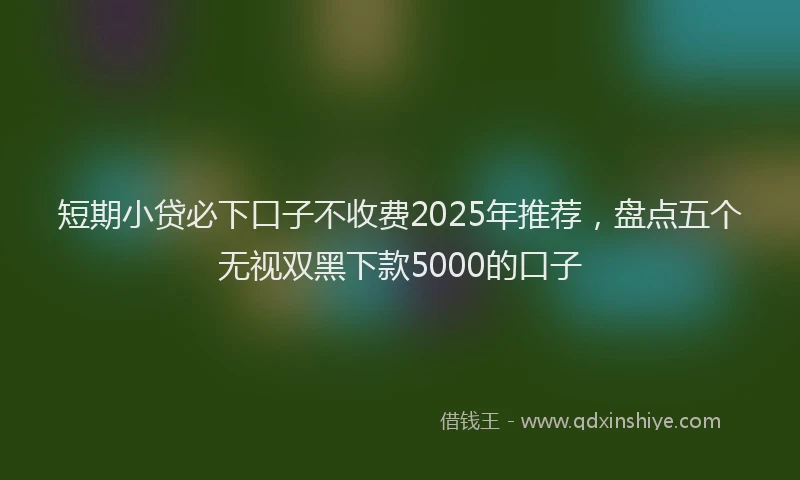 短期小贷必下口子不收费2025年推荐，盘点五个无视双黑下款5000的口子