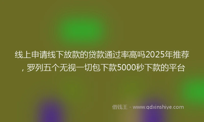 线上申请线下放款的贷款通过率高吗2025年推荐，罗列五个无视一切包下款5000秒下款的平台