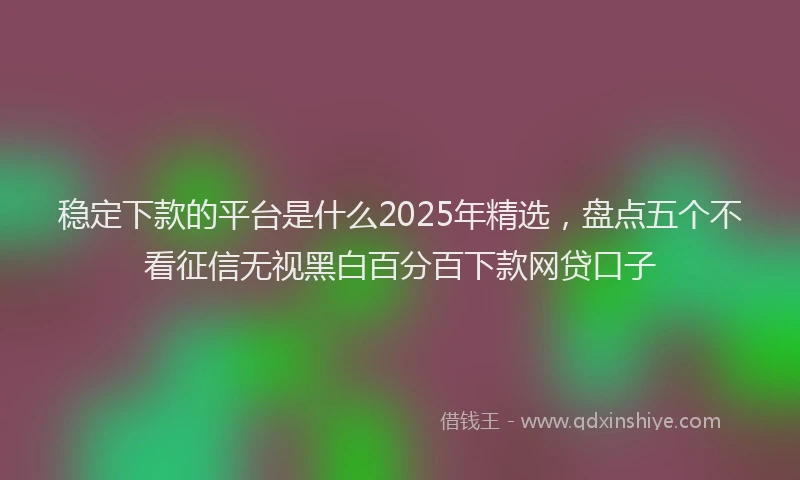 稳定下款的平台是什么2025年精选，盘点五个不看征信无视黑白百分百下款网贷口子