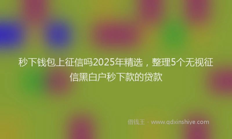 秒下钱包上征信吗2025年精选，整理5个无视征信黑白户秒下款的贷款