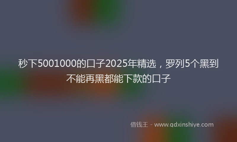 秒下5001000的口子2025年精选，罗列5个黑到不能再黑都能下款的口子