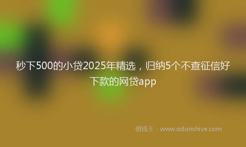 秒下500的小贷2025年精选，归纳5个不查征信好下款的网贷app