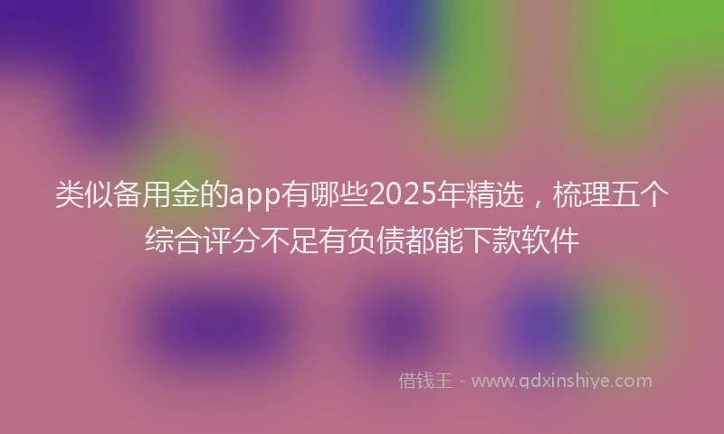类似备用金的app有哪些2025年精选，梳理五个综合评分不足有负债都能下款软件