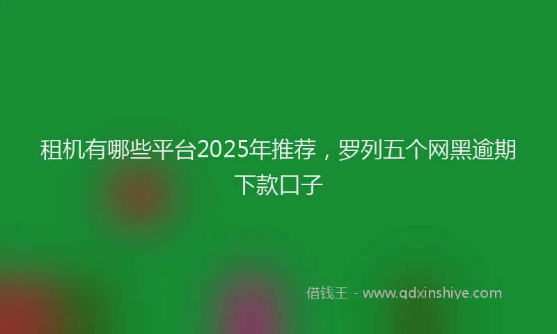 租机有哪些平台2025年推荐，罗列五个网黑逾期下款口子