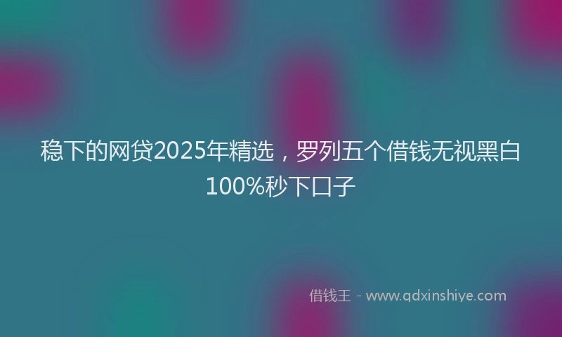稳下的网贷2025年精选，罗列五个借钱无视黑白100%秒下口子