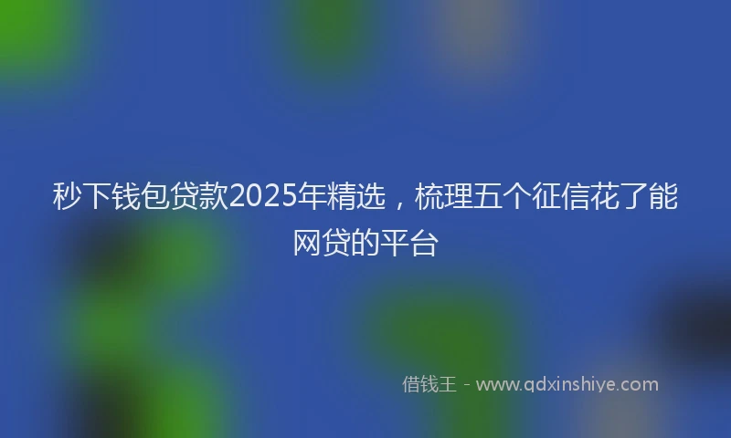 秒下钱包贷款2025年精选，梳理五个征信花了能网贷的平台