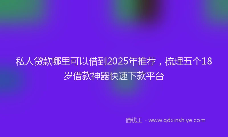 私人贷款哪里可以借到2025年推荐，梳理五个18岁借款神器快速下款平台