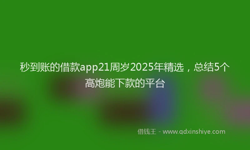秒到账的借款app21周岁2025年精选，总结5个高炮能下款的平台