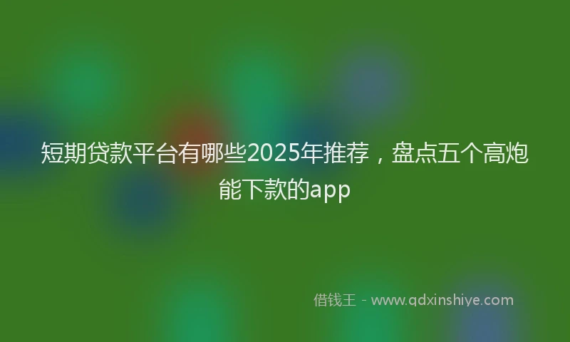 短期贷款平台有哪些2025年推荐，盘点五个高炮能下款的app
