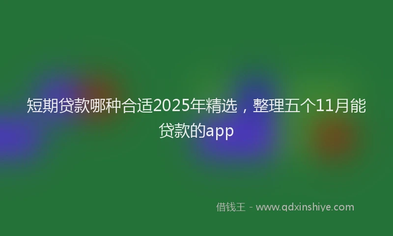短期贷款哪种合适2025年精选，整理五个11月能贷款的app