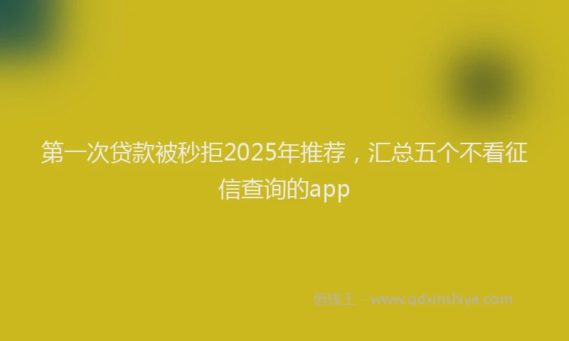 第一次贷款被秒拒2025年推荐，汇总五个不看征信查询的app