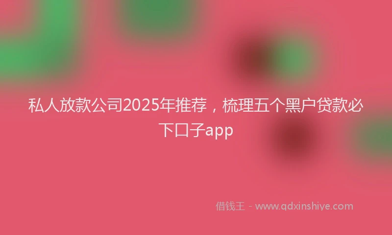 私人放款公司2025年推荐，梳理五个黑户贷款必下口子app