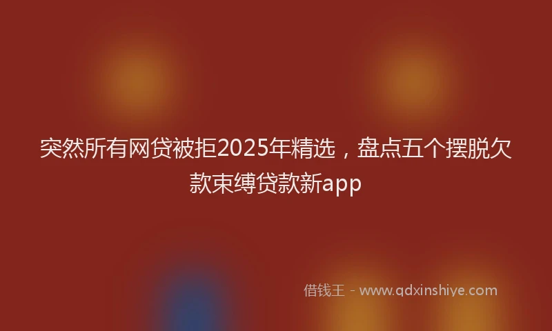 突然所有网贷被拒2025年精选，盘点五个摆脱欠款束缚贷款新app