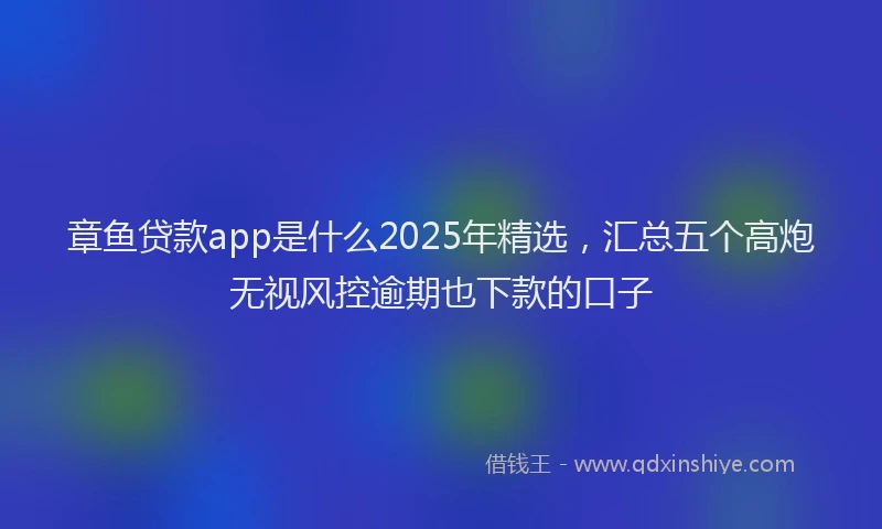 章鱼贷款app是什么2025年精选，汇总五个高炮无视风控逾期也下款的口子