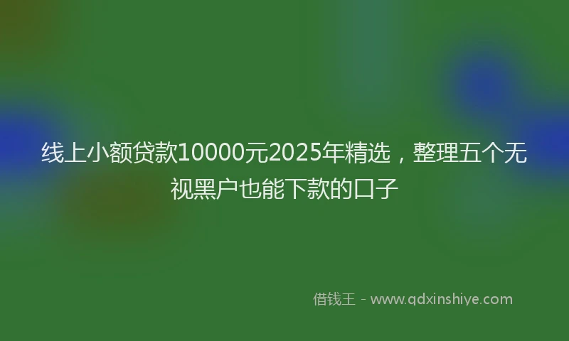 线上小额贷款10000元2025年精选，整理五个无视黑户也能下款的口子